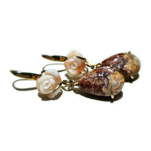 Load image into Gallery viewer, Carved Coral Rose Drops