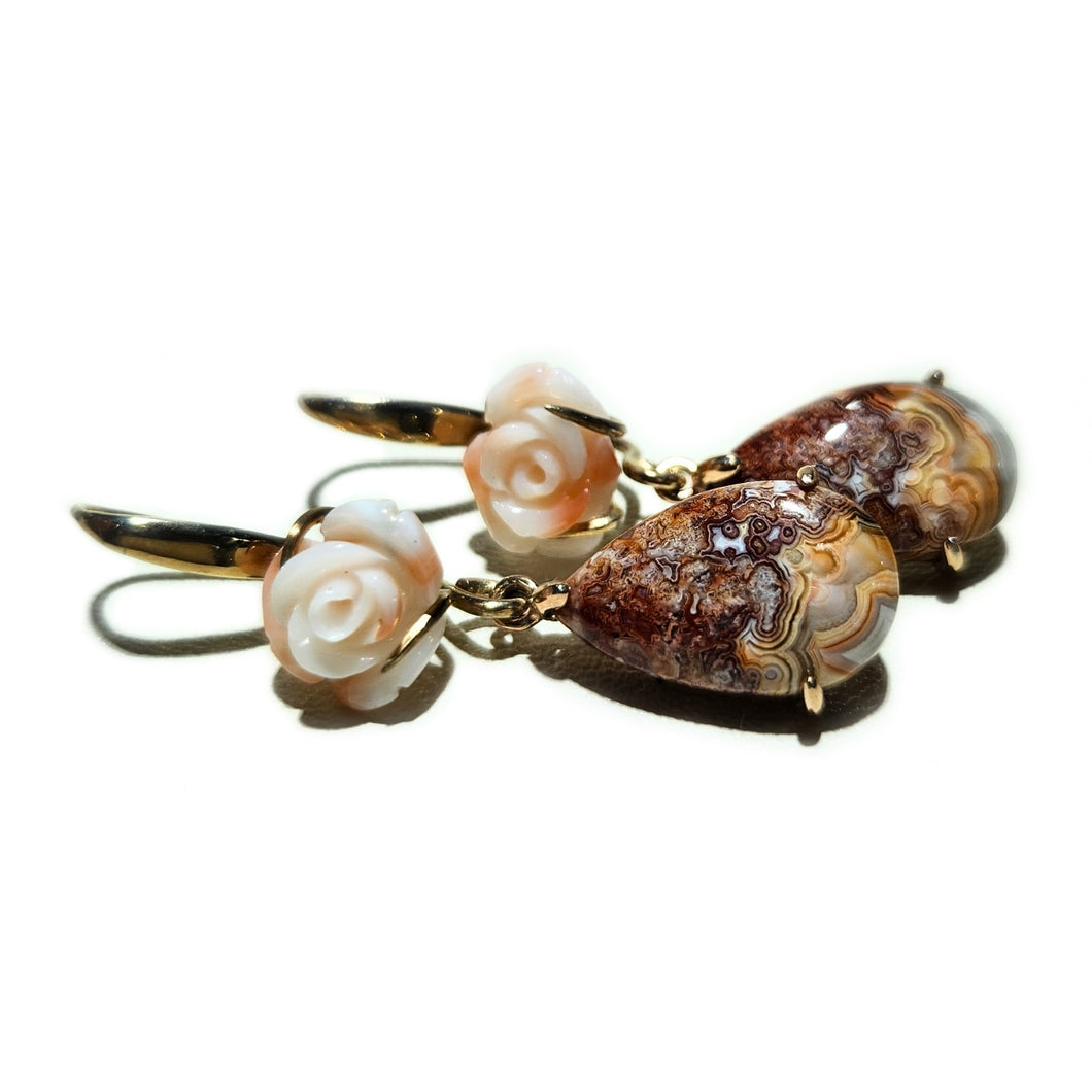 Carved Coral Rose Drops