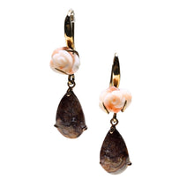 Load image into Gallery viewer, Carved Coral Rose Drops