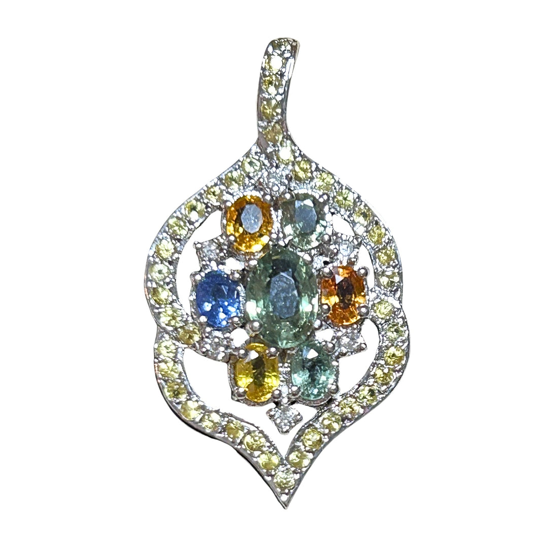Multi-coloured Sapphire Pendant