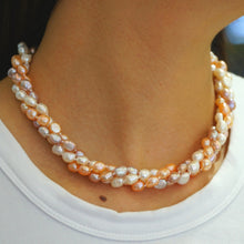 Load image into Gallery viewer, 3 Strands Tri-Color Baroque Torso - 18 inch (Fully Knotted)