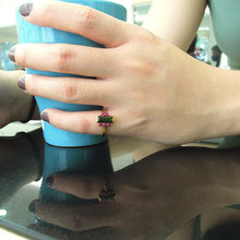 Load image into Gallery viewer, Tourmaline &amp; Ruby Gold Ring