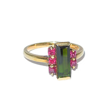 Load image into Gallery viewer, Tourmaline &amp; Ruby Gold Ring