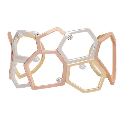 HoneyComb 3 Tone Bangle